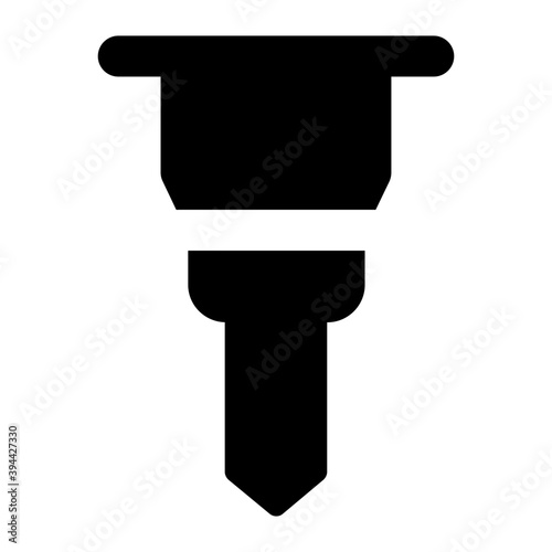 
Electric drilling machine, jackhammer icon in solid design 
