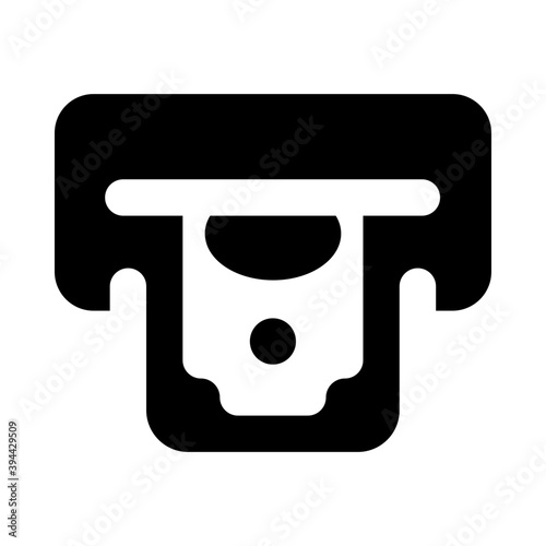 
Instant banking concept, solid icon of cash withdrawal 

