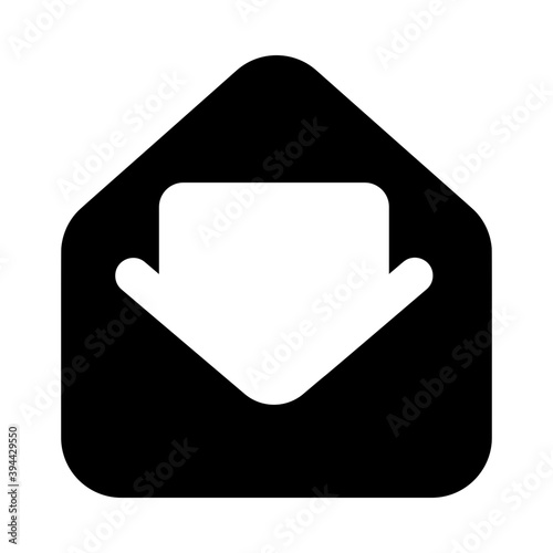 
Opened envelope, receive mail concept in solid icon
