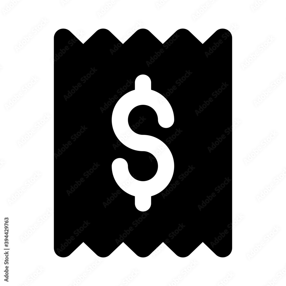 Banking slip concept, solid icon of bill statement vector design
Banking slip concept, solid icon of bill statement vector design