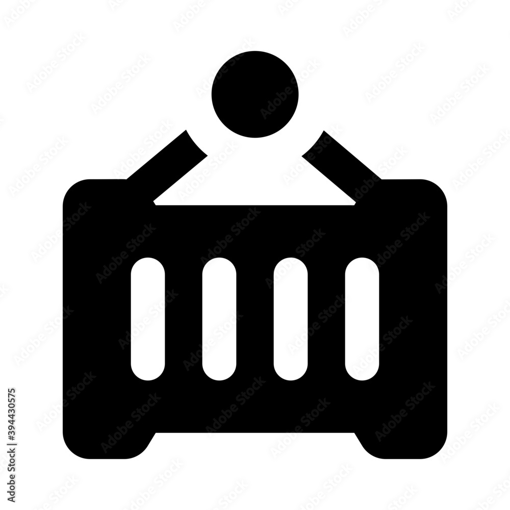 Obraz premium Icon of cargo lifting container in solid style