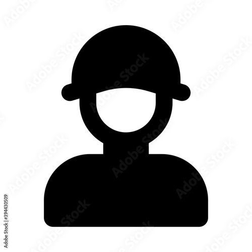 
Logistics worker, glyph icon of delivery boy 
