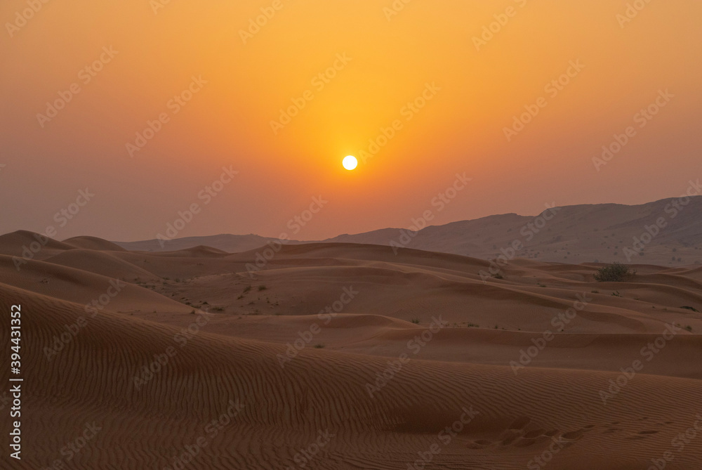 sunset in the desert in dubai sunset in the desert in dubai