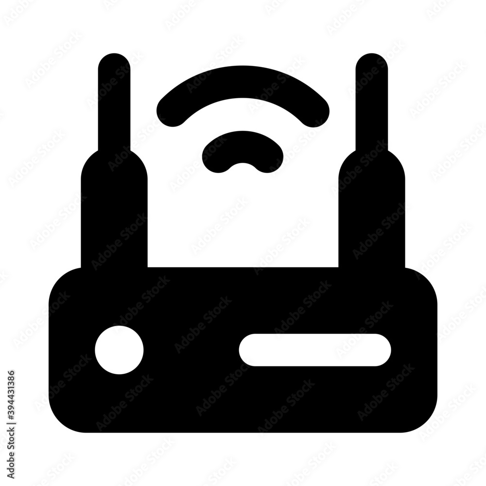 Internet service, wireless wifi router in solid vector
Internet service, wireless wifi router in solid vector