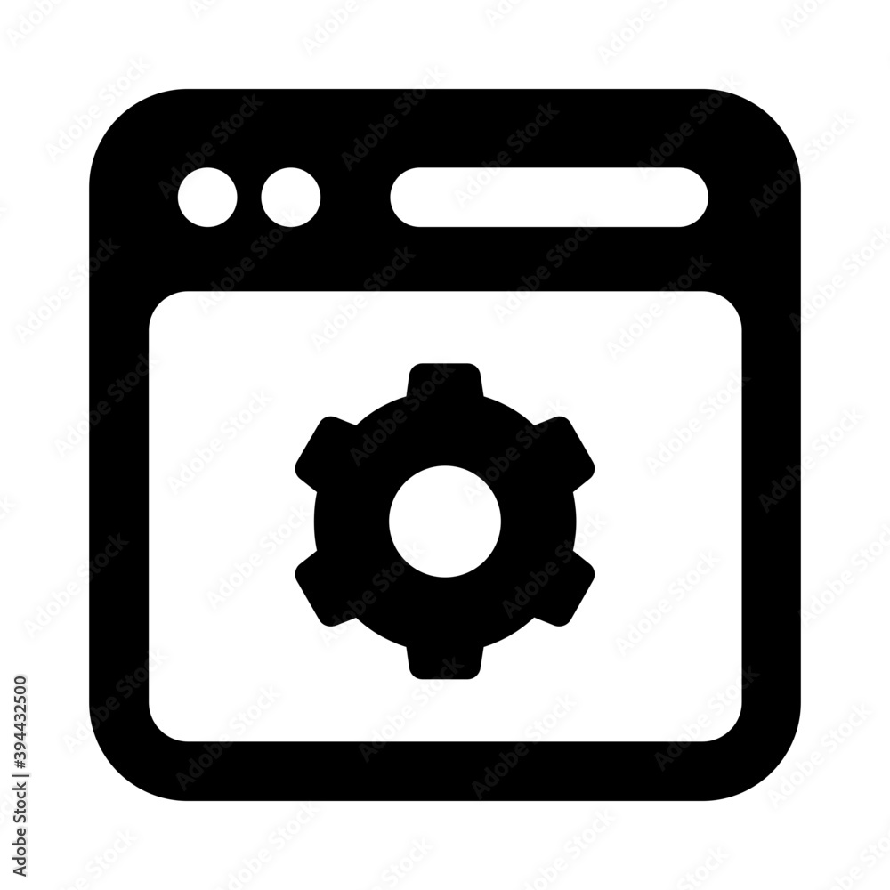 Gear on web page, web development icon
Gear on web page, web development icon