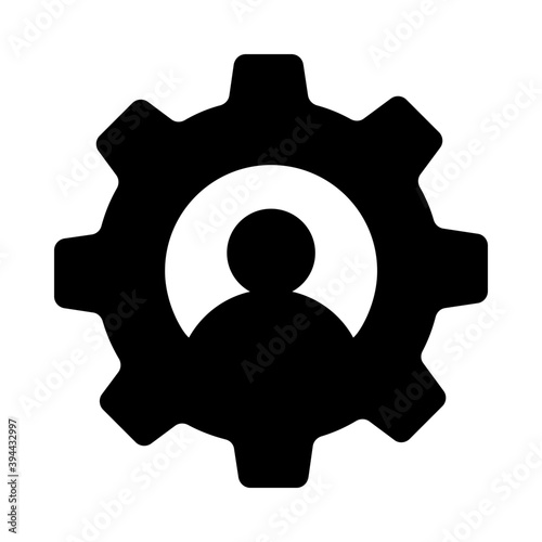 
Person inside gear, manager icon
