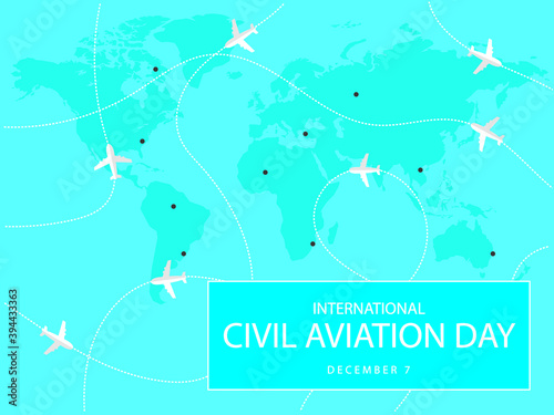 International Civil Aviation Day. Sivil Havacilik Gunu. Vector Illustration.