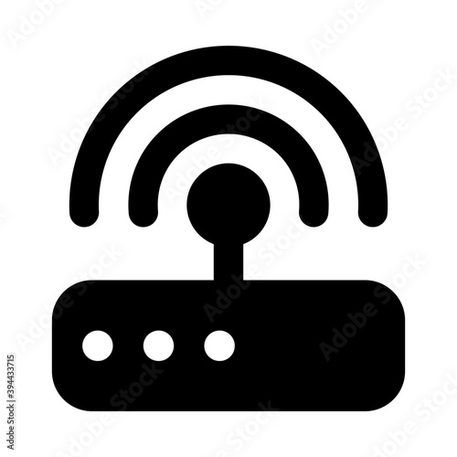 
Modem, wireless network router in solid vector 
