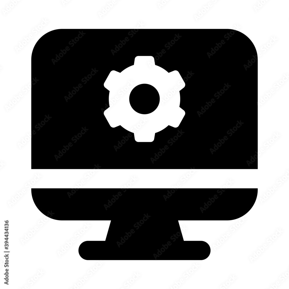 Gear inside monitor, concept of computer setting icon
Gear inside monitor, concept of computer setting icon