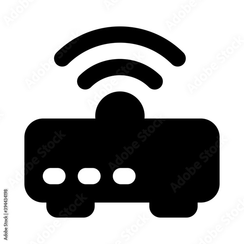 
Internet service, wireless wifi router in solid vector 