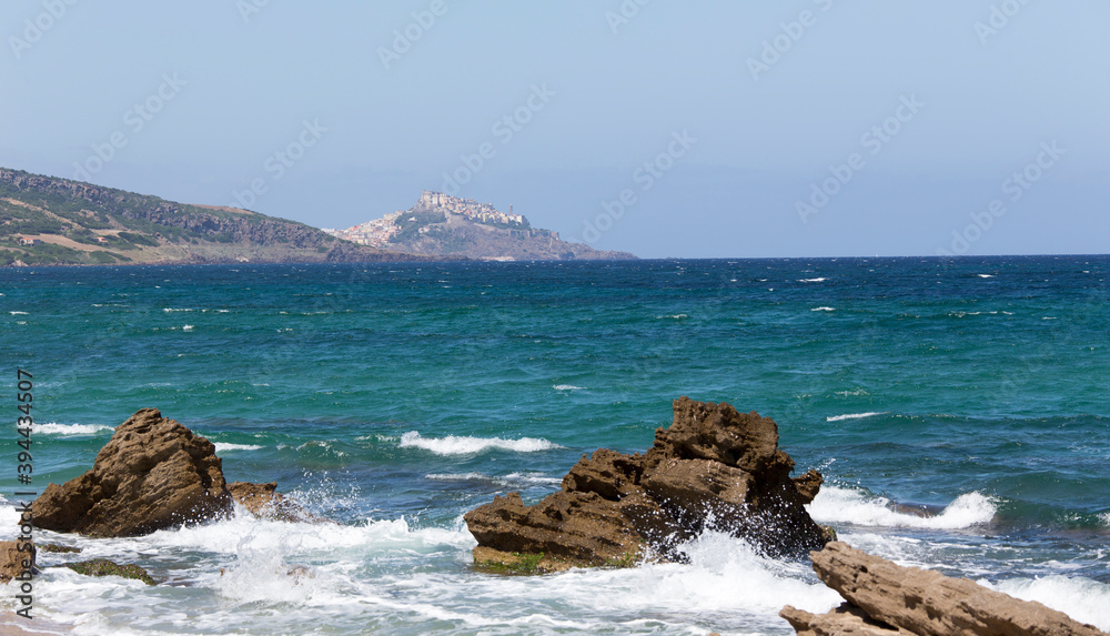 View of Sardinia coast with Castelsardo View of Sardinia coast with Castelsardo