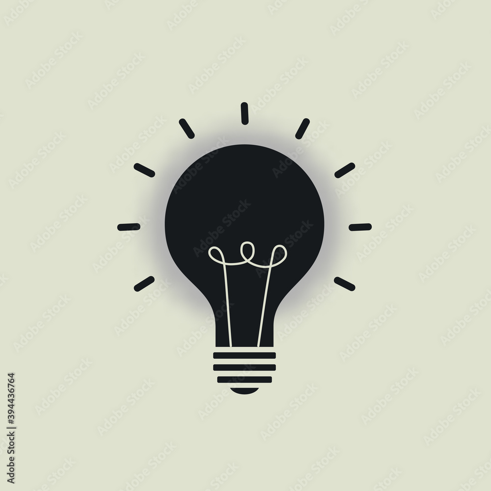 Light Bulb line icon vector, isolated on white background. Idea sign, solution, thinking concept. Lighting Electric lamp. Electricity, shine. Trendy Flat style for graphic design, Web site, UI.