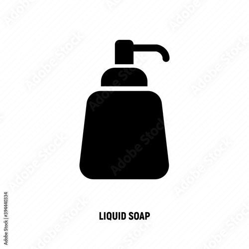 Dispenser for gel or foam soap thin line icon. Bottle with pump. Modern vector illustration of bathroom equipment.