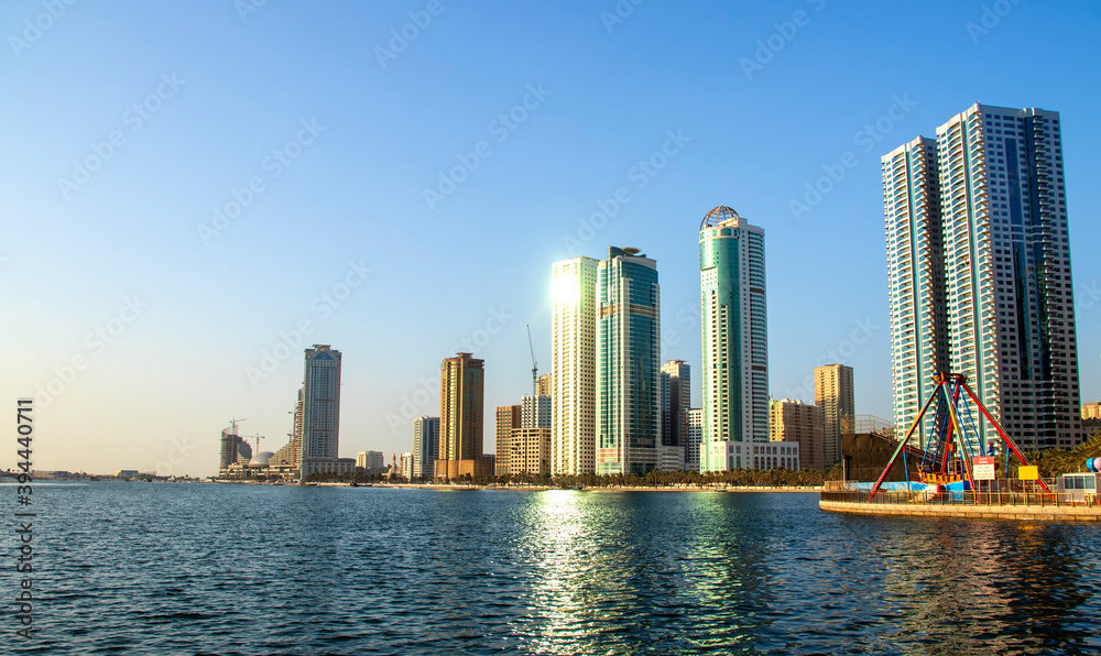 Waterfront in Al Khan area of Sharjah Emirate. UAE.
