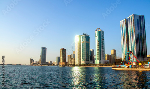 Waterfront in Al Khan area of Sharjah Emirate. UAE. © Four_Lakes