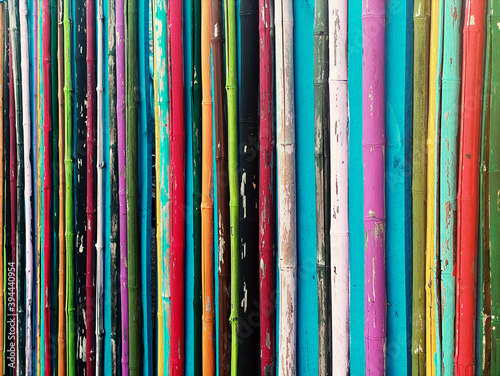 colorful cane fence perspective