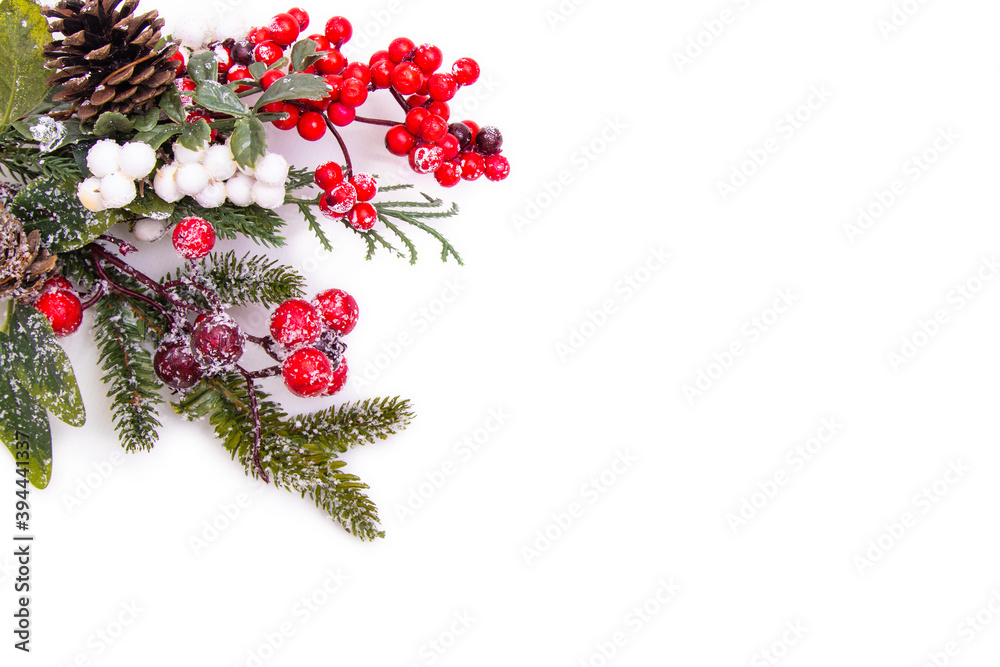 christmas decorations isolated on white with space christmas decorations isolated on white with space