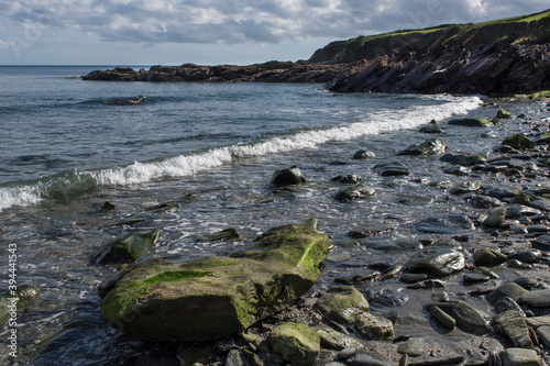 Rocky beach near St Mawes Cornwall photo