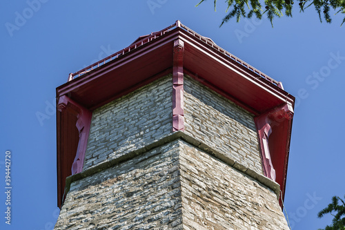 Gibraltar Point Lighthouse (1808) - lighthouse on Toronto Islands. Island Lighthouse oldest existing lighthouse on Great Lakes, and one of Toronto's oldest buildings. Toronto, Ontario, Canada.