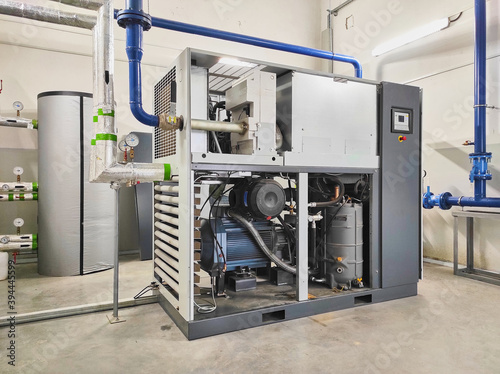Industrial compressor cooling station at the manufacturing plant