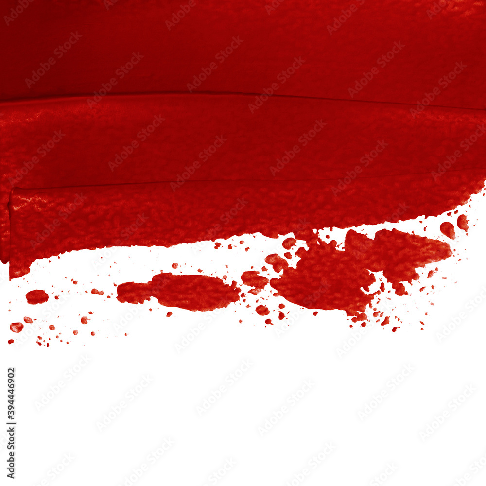 Abstract red watercolor on white background.