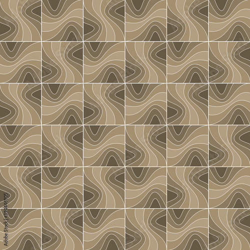 Wavy square shapes laid in tiles. Vector