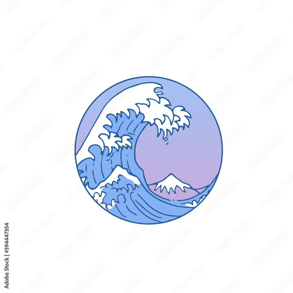 Wave logo. Beautiful minimalistic illustration with splash of water. Wave logo. Beautiful minimalistic illustration with splash of water.