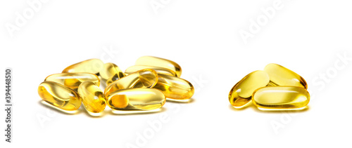 fish oil capsules isolated on white background