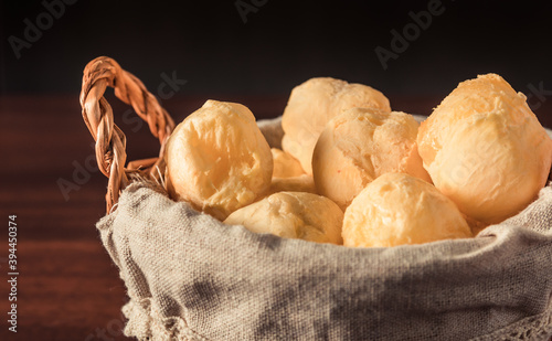 Close up of Traditional Brazilian snack called Cheese Bread "Pao de queijo"