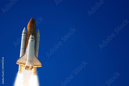 Rocket space craft. Launch. The elements of this image furnished by NASA.