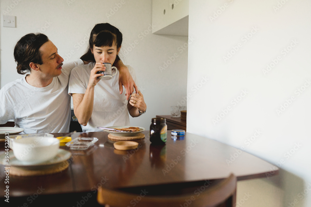 Couple at home, United Kingdom Couple at home, United Kingdom