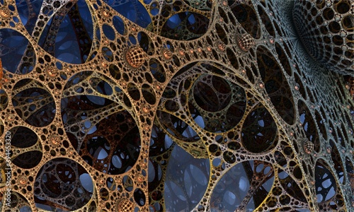 Abstract  computer  fractal design. Fractals are infinitely complex patterns that are self-similar at different scales. 3D-rendering.