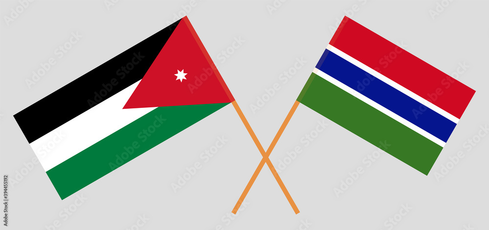 Crossed flags of Jordan and the Gambia Crossed flags of Jordan and the Gambia