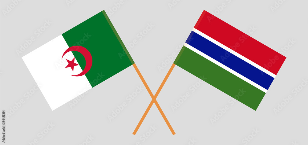 Crossed flags of Algeria and the Gambia Crossed flags of Algeria and the Gambia