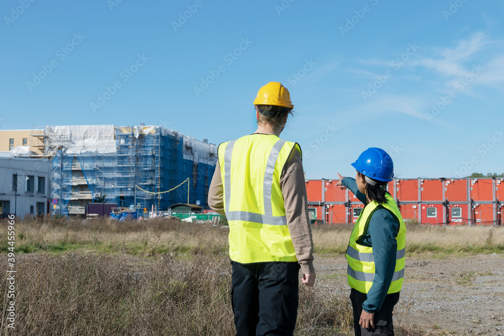 People on construction site, Sweden People on construction site, Sweden