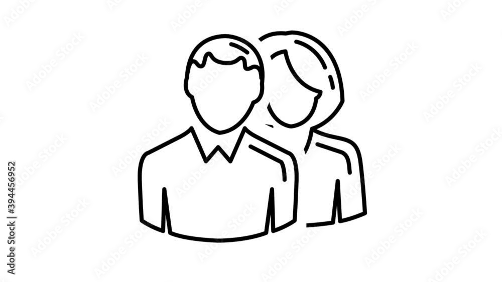 Man and Woman line icon on the Alpha Channel Man and Woman line icon on the Alpha Channel
