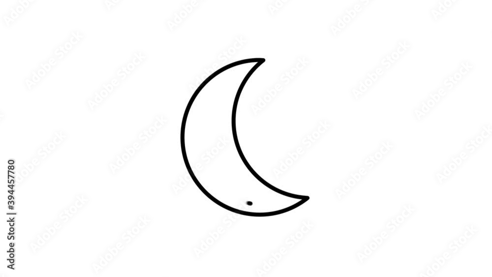 Moon Crescent line icon on the Alpha Channel Moon Crescent line icon on the Alpha Channel