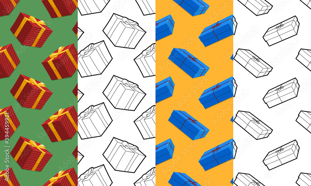 Seamless Christmas presents pattern