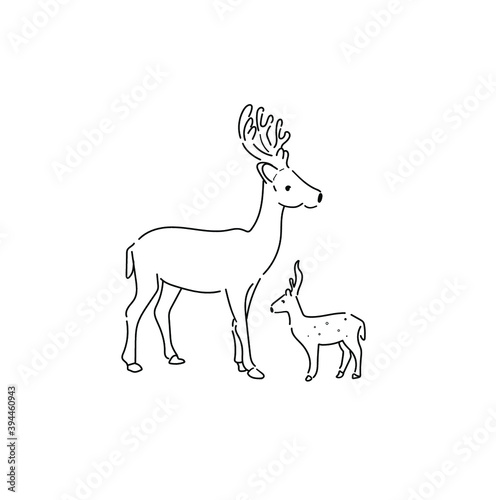 Illustration of reindeers
