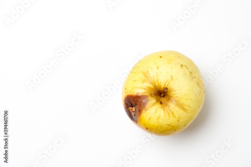 Yellow eco apple on a white background