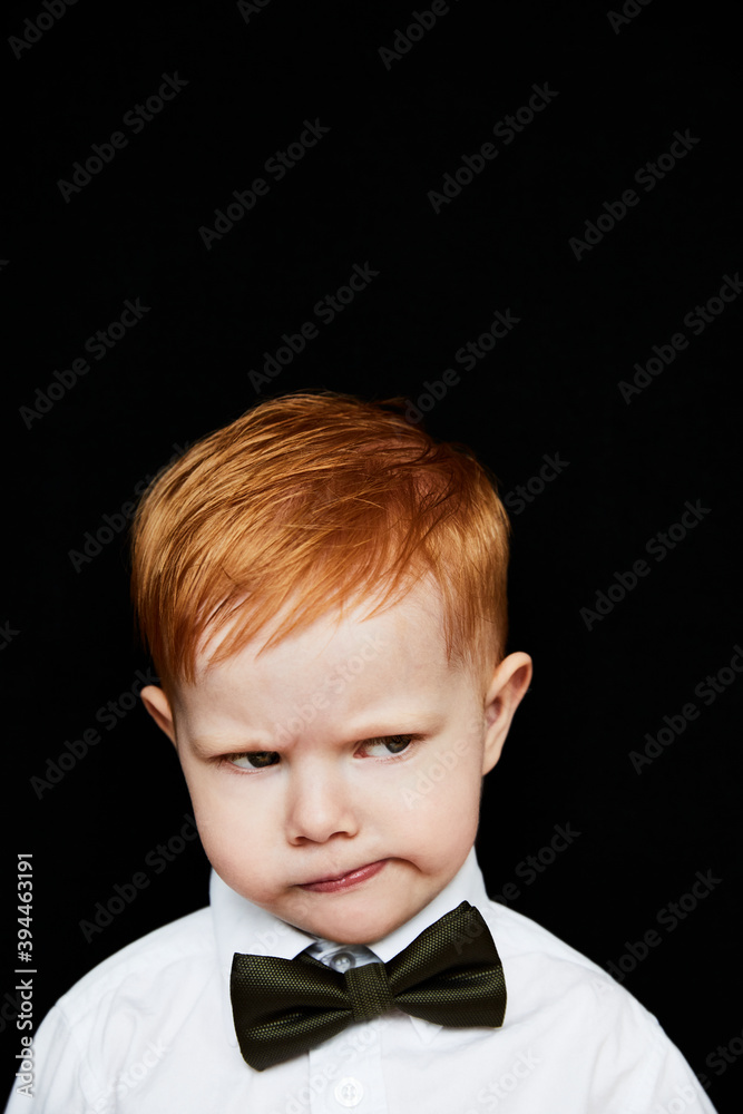 Portrait of boy frowning, Sweden Portrait of boy frowning, Sweden
