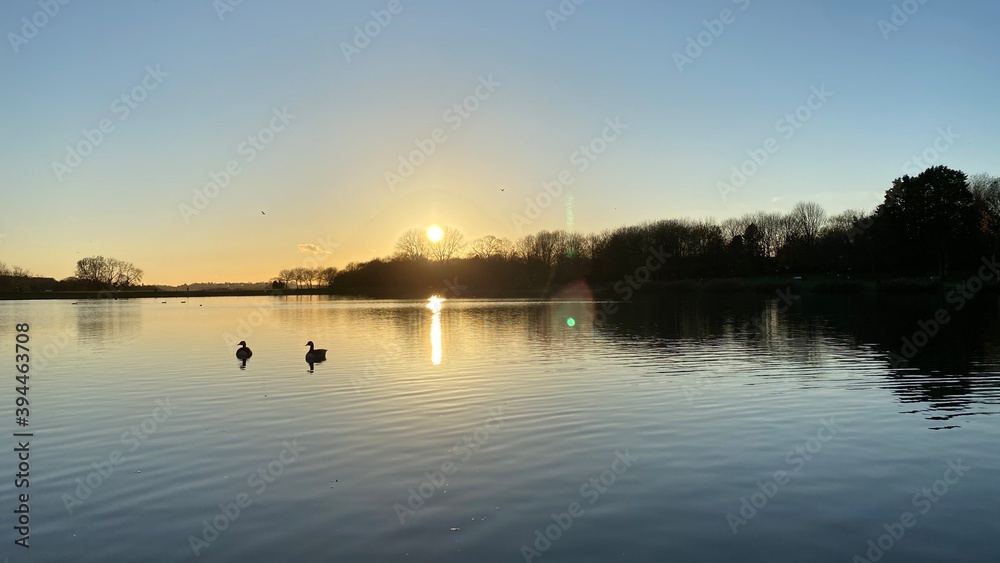 sunset on the river