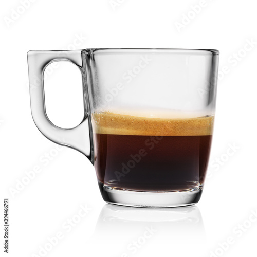 Mug with espresso coffee isolated