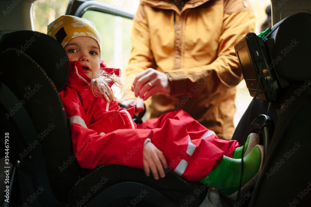 Girl sitting in car, Sweden Girl sitting in car, Sweden
