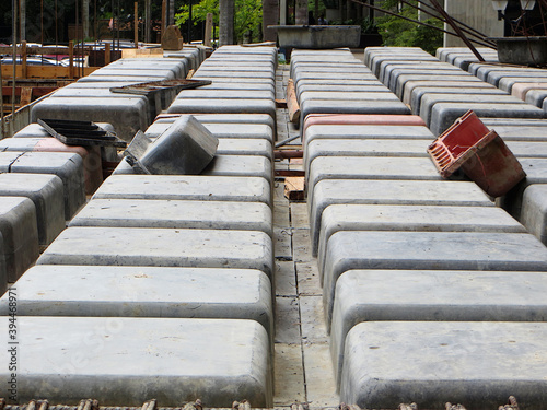 Plastic Mouldings of a concrete floor terrace. Construction industry in caracas 