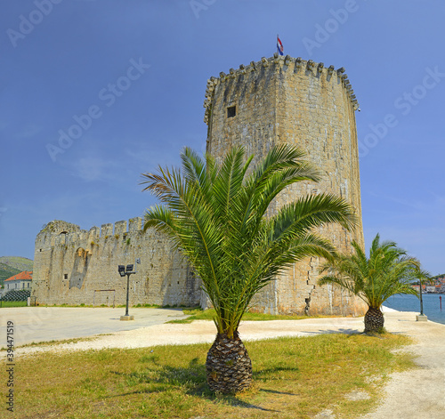 Old medieval fortress of Trogir (Kamerlengo Castle) on Dalmatian Island, Split city region, Croatia. UNESCO World Heritage List since 1997 photo