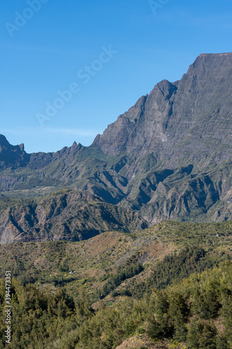 landscape with mountains in Reunion