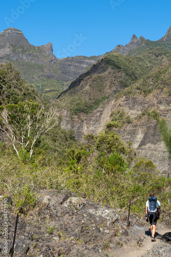 hiking in the mountains of Reunion