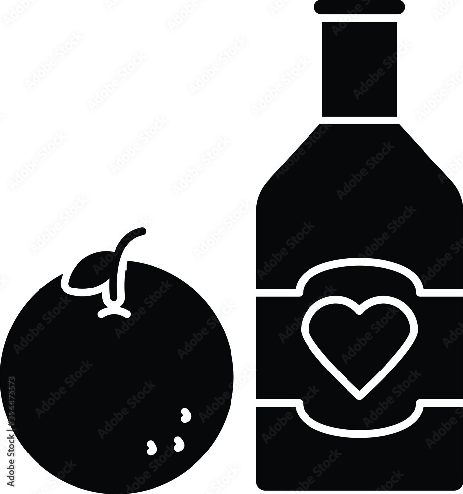 Drinks line icon for bottle and wine Drinks line icon for bottle and wine