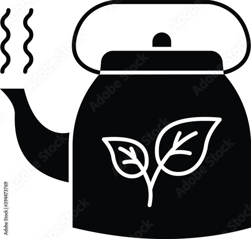 Drinks line icon for kettle and tea